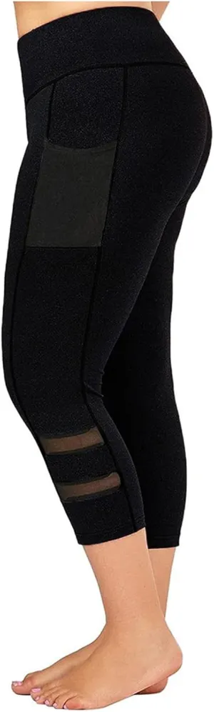 Women's Capri Leggings Anti Exposure Absorption Sweat Permeability High Elasticity Ultra Light Running Womens Yoga
