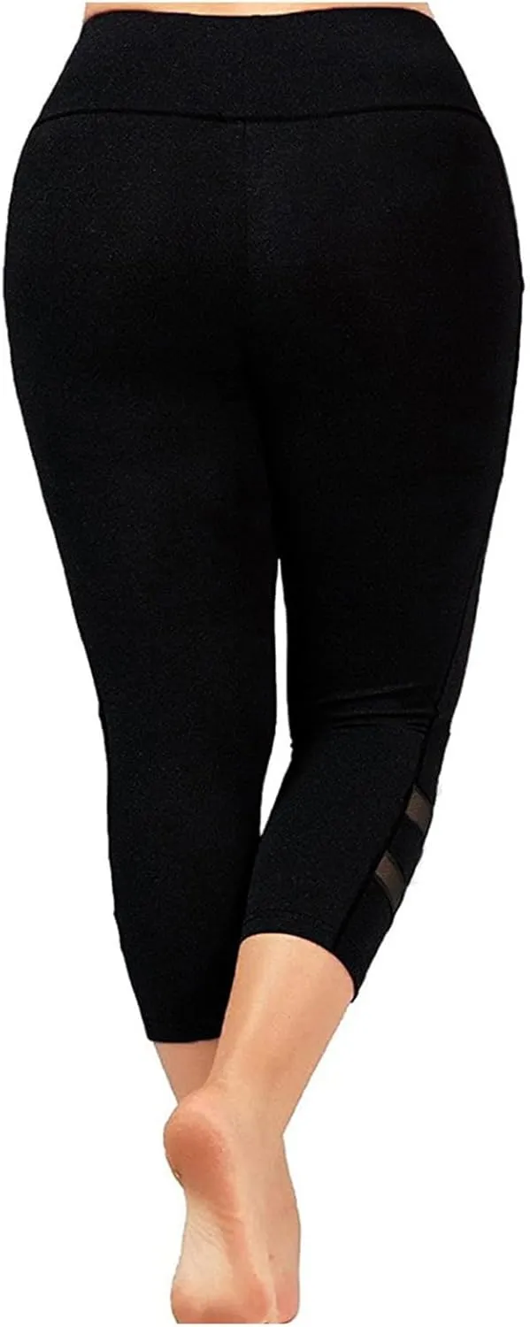 Women's Capri Leggings Anti Exposure Absorption Sweat Permeability High Elasticity Ultra Light Running Womens Yoga