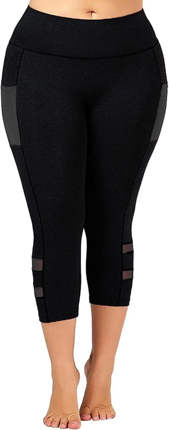 Women's Capri Leggings Anti Exposure Absorption Sweat Permeability High Elasticity Ultra Light Running Womens Yoga