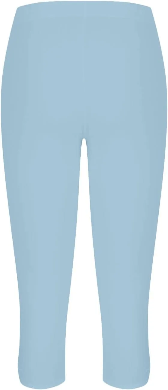 Womens Capri Leggings Summer Plus Size Capris Workout Yoga High Waisted Capri Pants Casual Pull On Capris with Pockets
