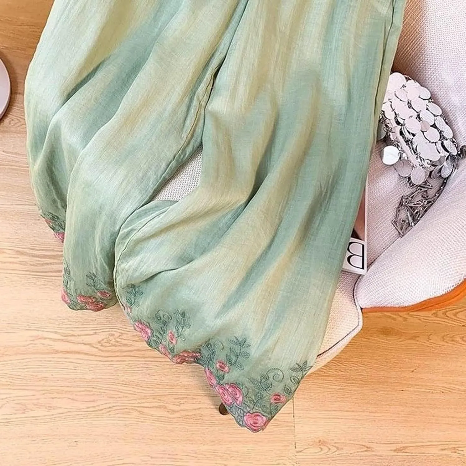 Women's Cotton Linen Cropped Wide Leg Pants Elastic Waist Casual Palazzo Trousers Drawstring Baggy Flowy Beach Culottes