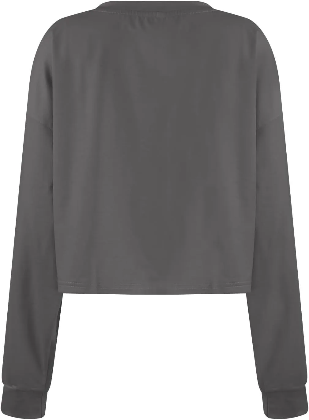 Womens Cropped Sweatshirt Long Sleeve Crewneck Oversized Sweater Tops Casual Comfy Loose Tunic Pullover Preppy Clothes