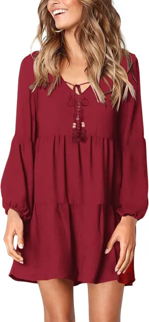 Women's Dress Summer Floral Print Short Sleeve V Neck Beach Swimsuit Cover Ups Casual Boho Swing Loose Vacation Dress