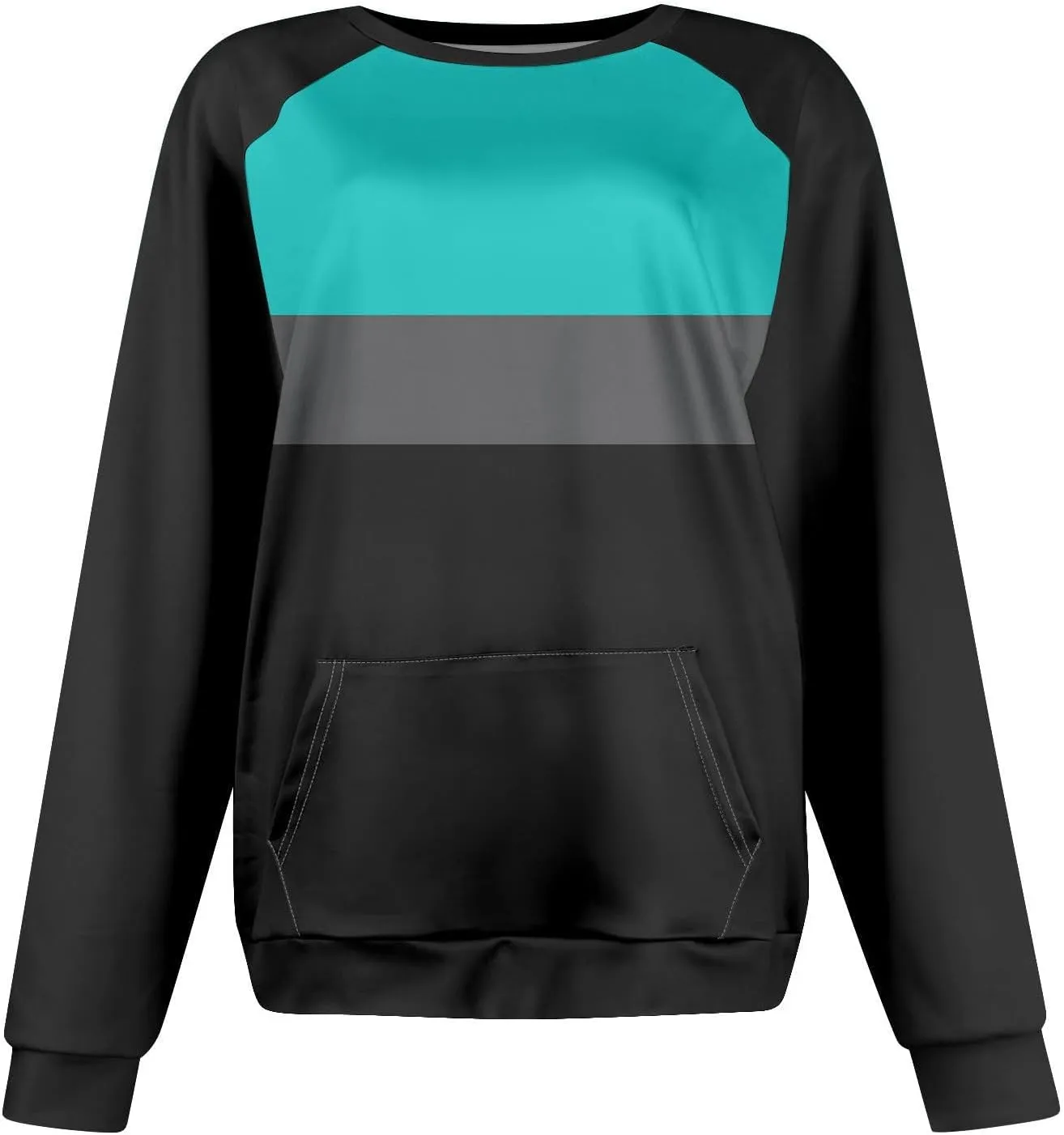 Women's Fashion Sweatshirt 2024 Casual Loose Splicing Color Block Hoodless Wide Hem Long Sleeve Fall outfits Clothes