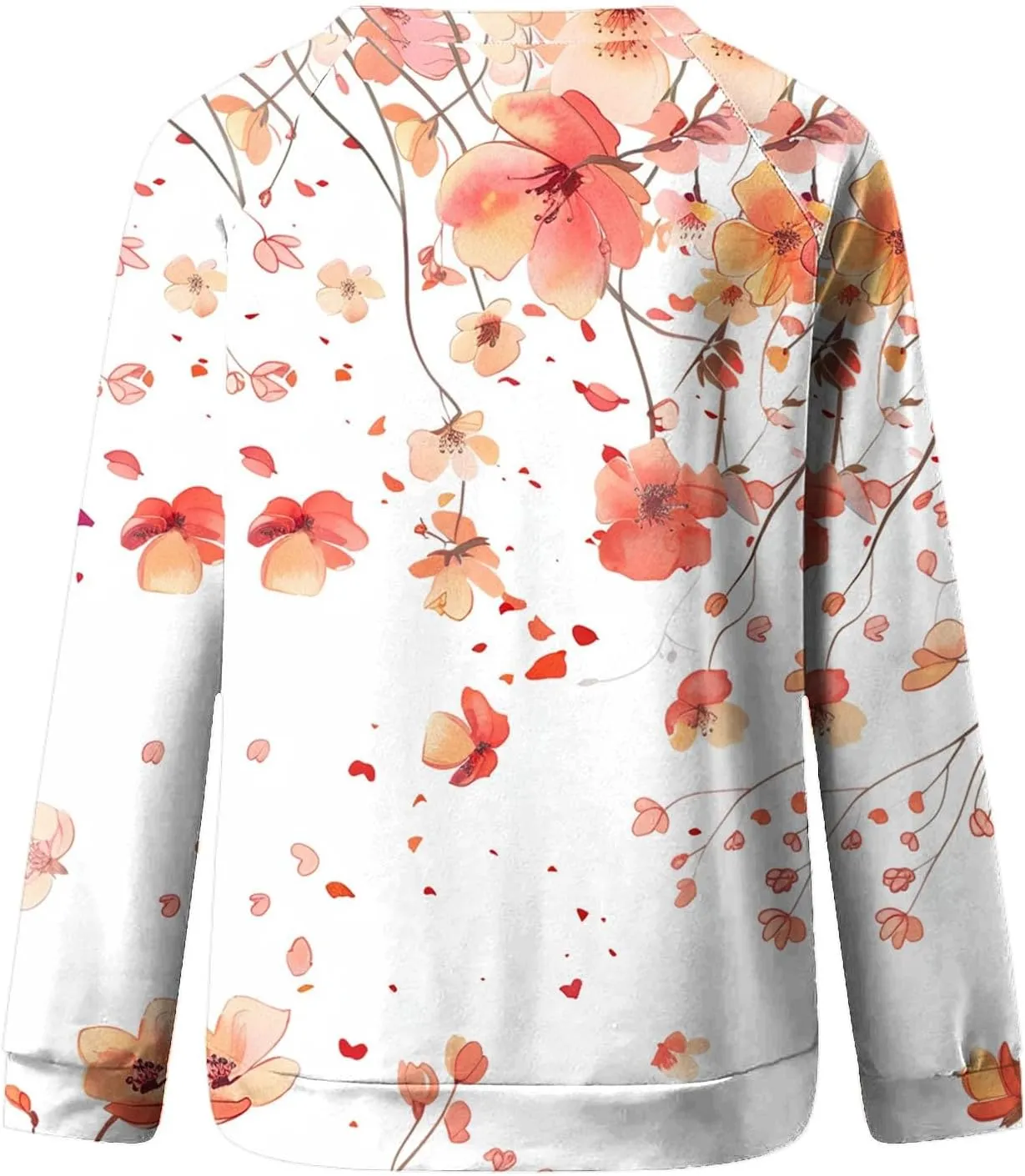 Womens Floral Shirts Long Sleeve Crewneck Sweatshirt Comfy Casual Trendy Fall Outfits Loose Fit Tunic Cute Tops