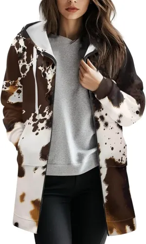 Women's Full Zip Up Hoodie Long Sleeve Zipper Pullover Hoodies Fall Long Jackets with Pockets Tunic Sweatshirt Cardigan S-3XL