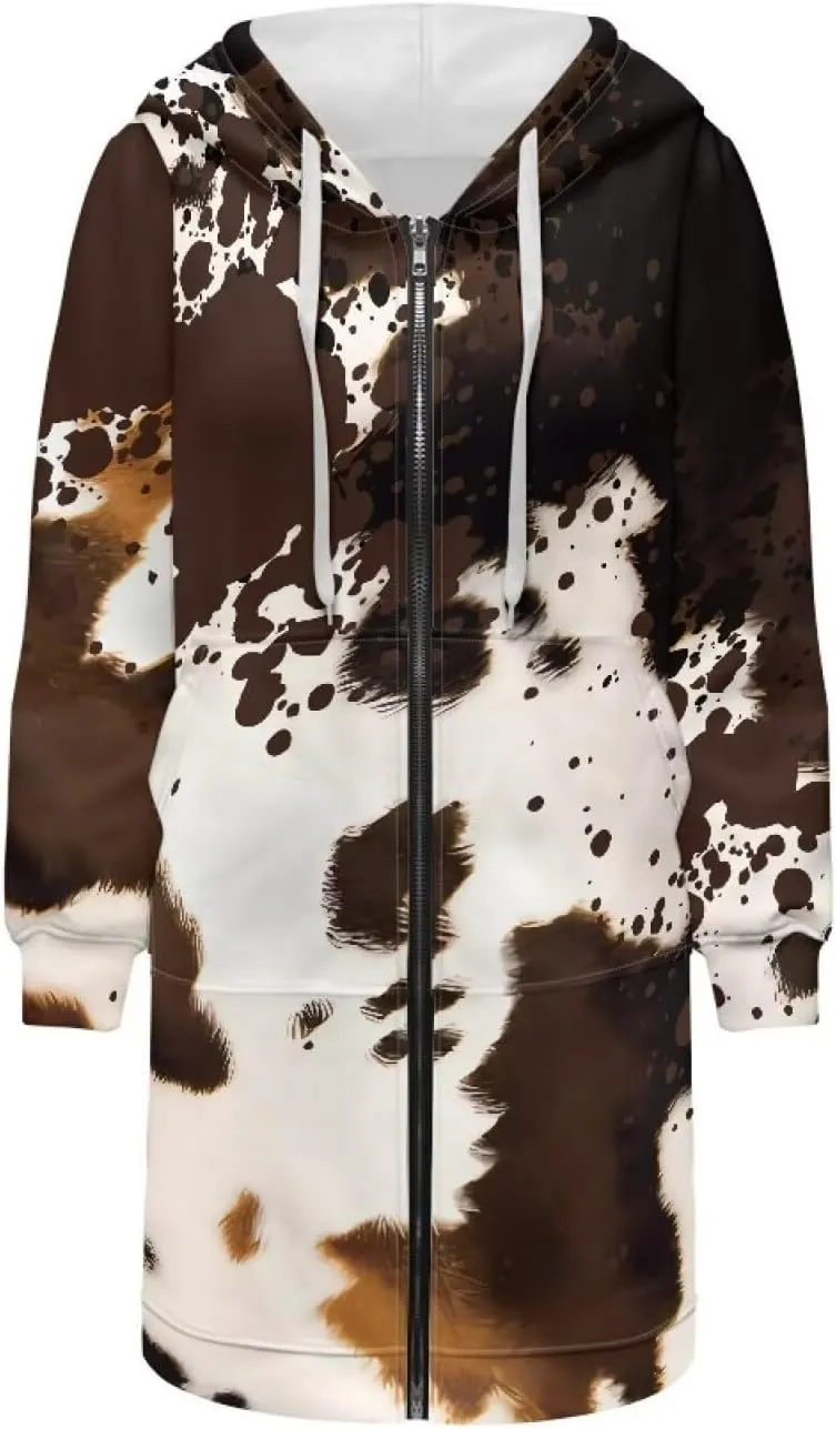 Women's Full Zip Up Hoodie Long Sleeve Zipper Pullover Hoodies Fall Long Jackets with Pockets Tunic Sweatshirt Cardigan S-3XL