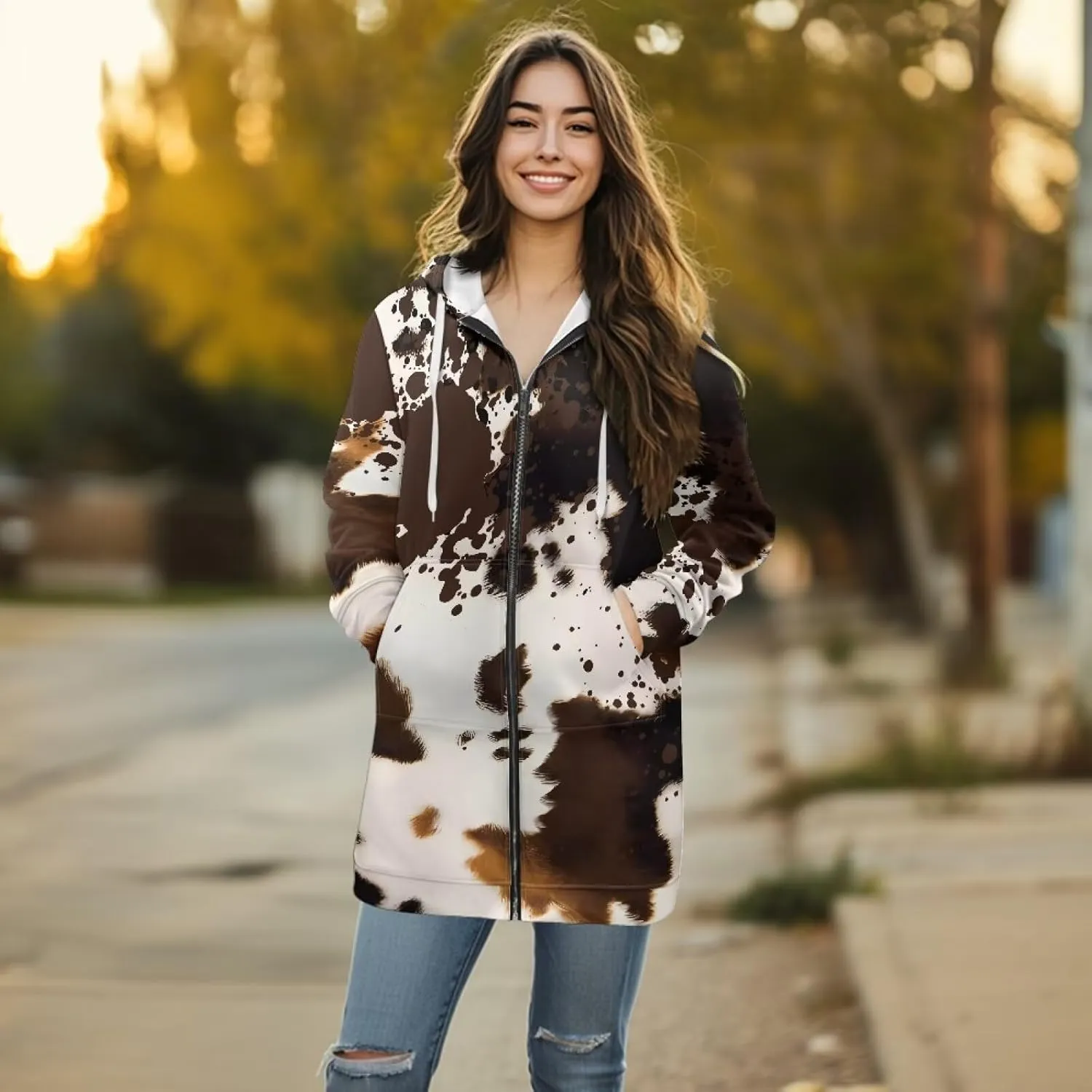 Women's Full Zip Up Hoodie Long Sleeve Zipper Pullover Hoodies Fall Long Jackets with Pockets Tunic Sweatshirt Cardigan S-3XL