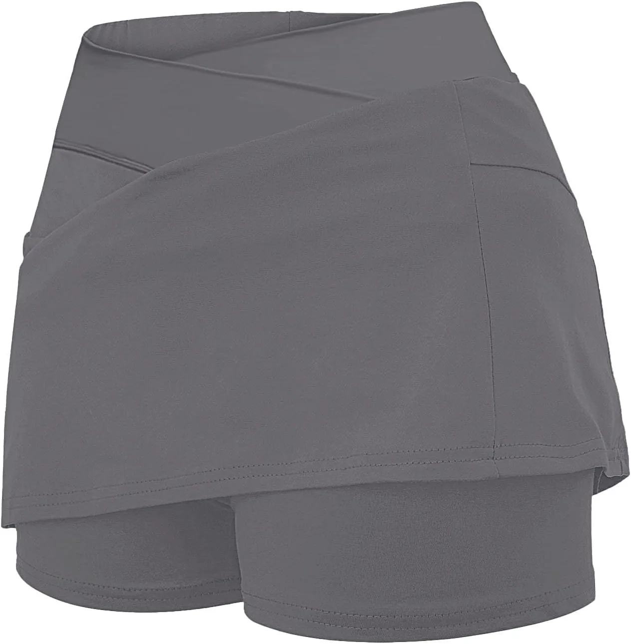 Womens Golf Pleated Tennis Skirts Solid Color Style Culottes Skinny Mid Waisted Athletic Sport Fashion Short Skirts