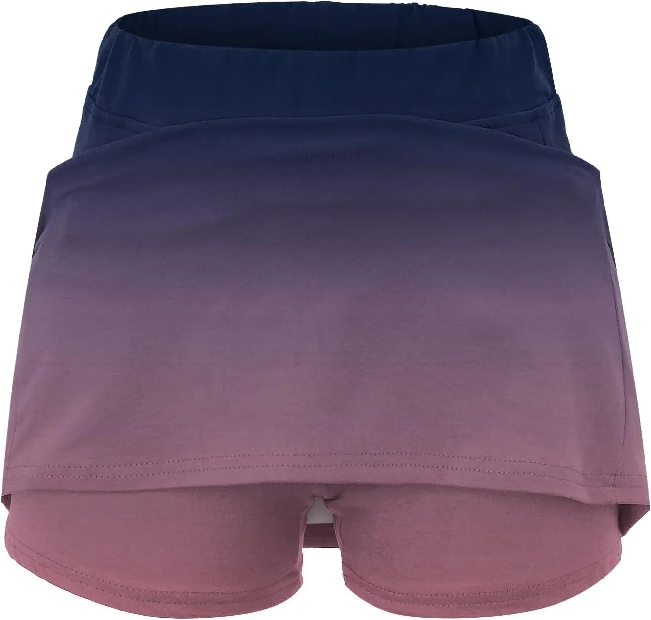 Womens Gradient Athletic Pantskirt 2024 Summer Fashionable Double Layer Safety Shorts Pants Mid Waisted Tennis Yoga Culottes