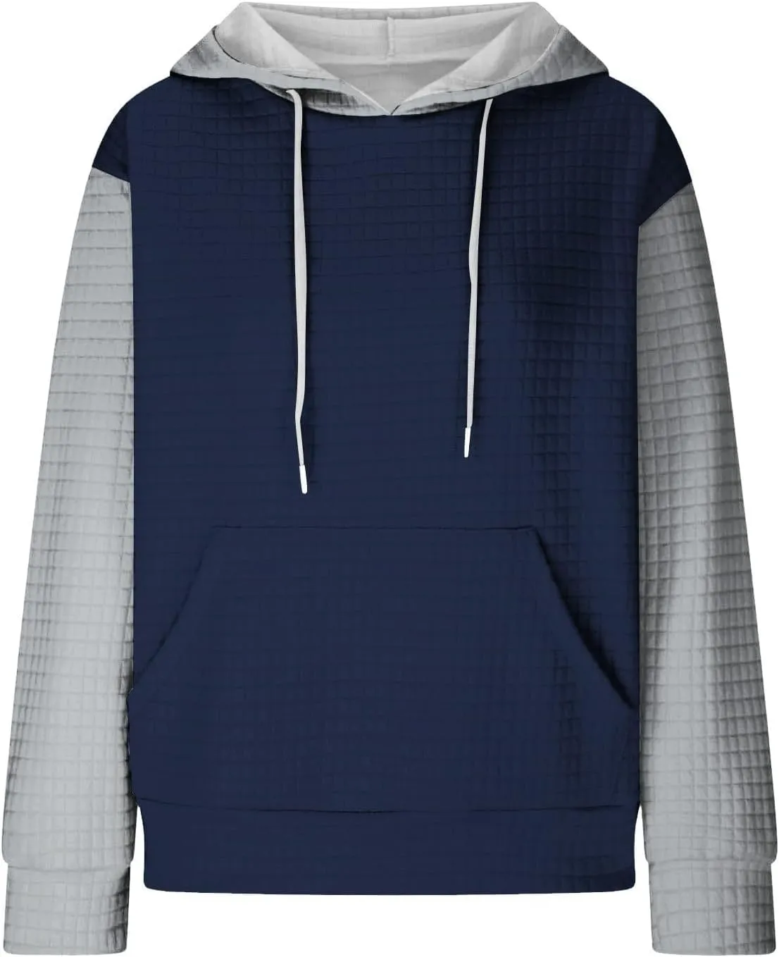 Womens Hoodies Oversized Sweatshirts 2024 Fashion Block Color Casual Crewneck Long Sleeve Loose Fit Winter Clothes