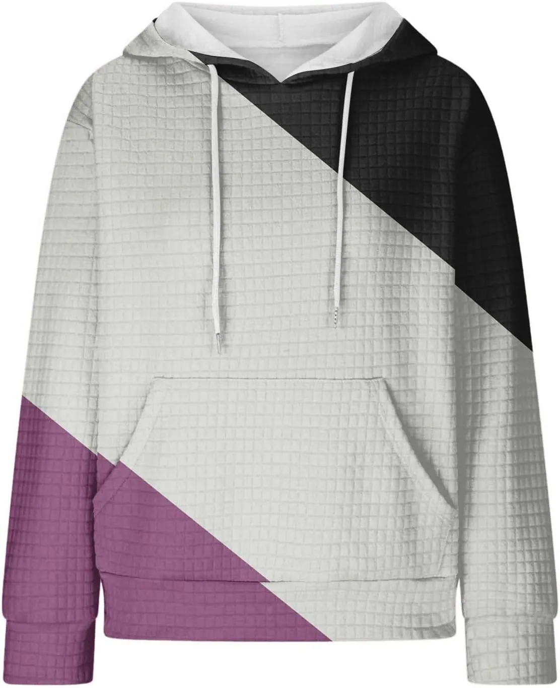 Womens Hoodies Waffle Hooded Sweatshirt Long Sleeve Casual Loose Fit Pullover Tops 2024 Fall Fashion with Pocket