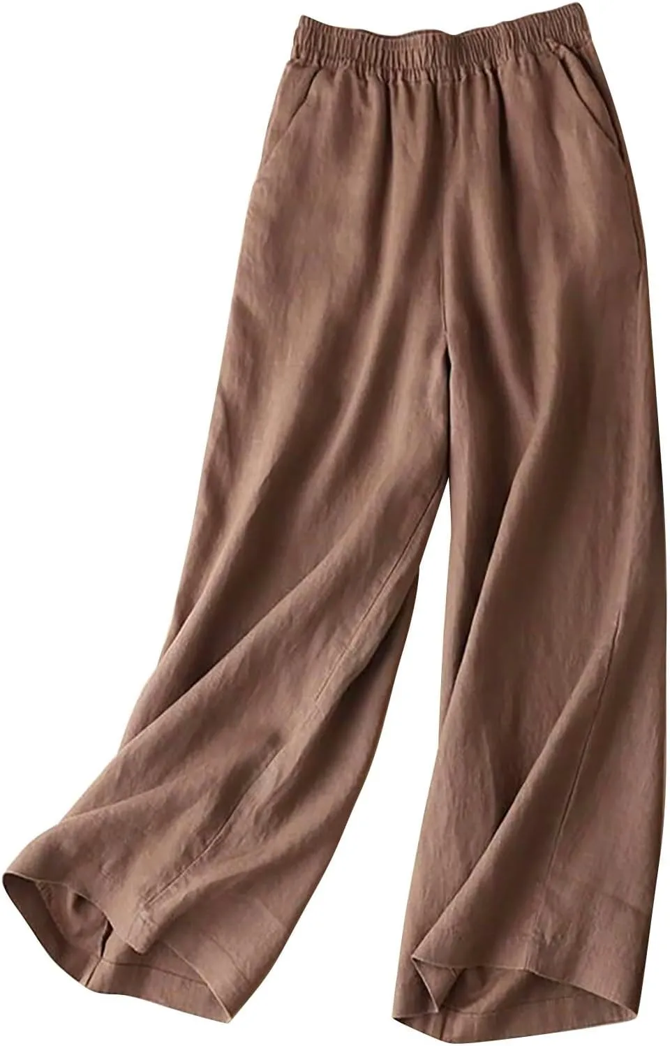 Women's Lounge Pants,Women's Linen Blend Pants High Waist Draped Wide Leg Casual Trousers