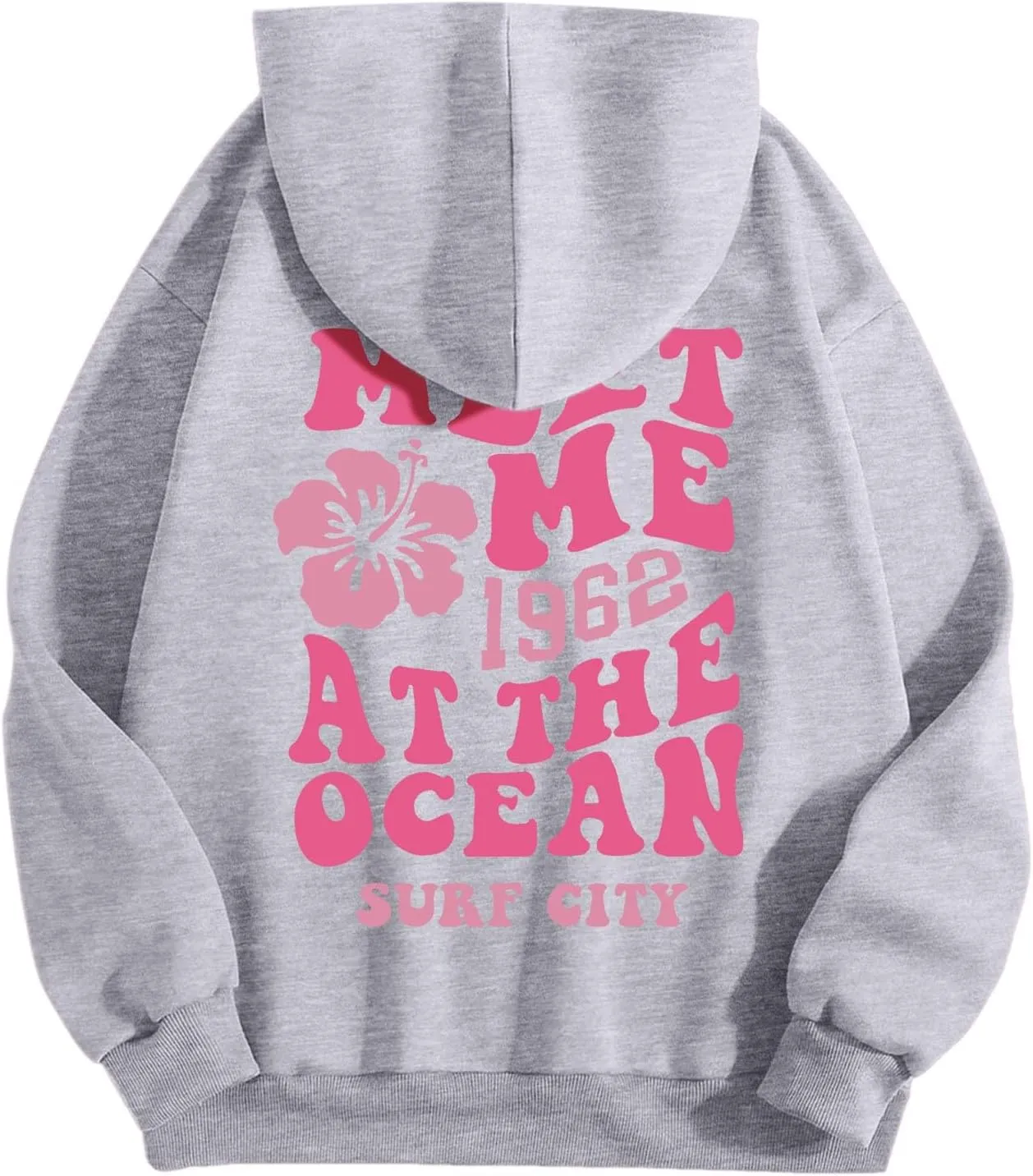 Women's Oversized Cute Hoodies Preppy Y2K Graphic Long Sleeved Sweatshirt for Teen Girls Pullover Tops with Pockets