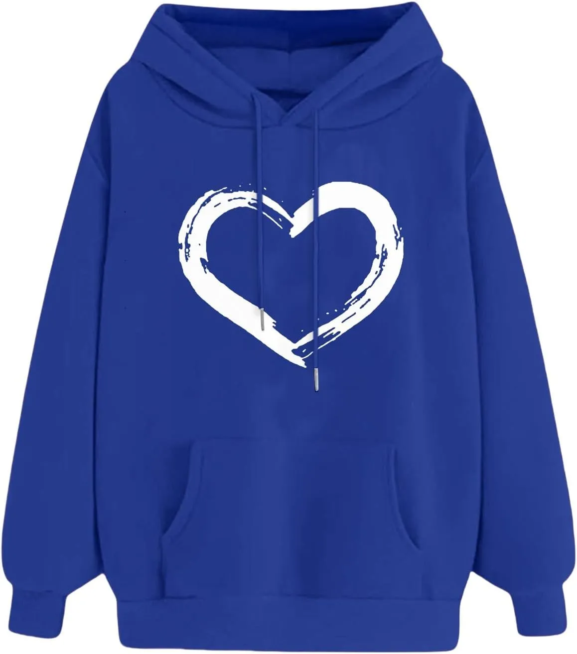 Womens Oversized Graphic Hoodies Casual Long Sleeve Heart Print Pullover Comfort Pocket Long Zip up Hoodie