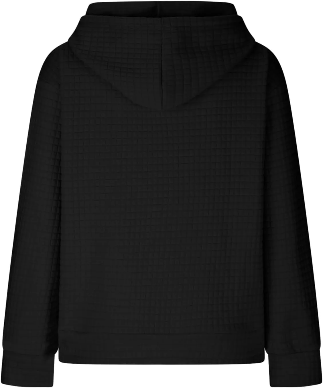 Womens Oversized Hooded Sweatshirts Lightweight Quilted Pullover Hoodies Long Sleeve Dressy Casual Top Fall Outfits