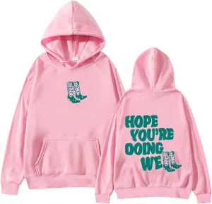 Women's Oversized Hoodie Slogan Letter Graphic Long Sleeve Preppy Sweatshirt Aesthetic Pullover with Pockets