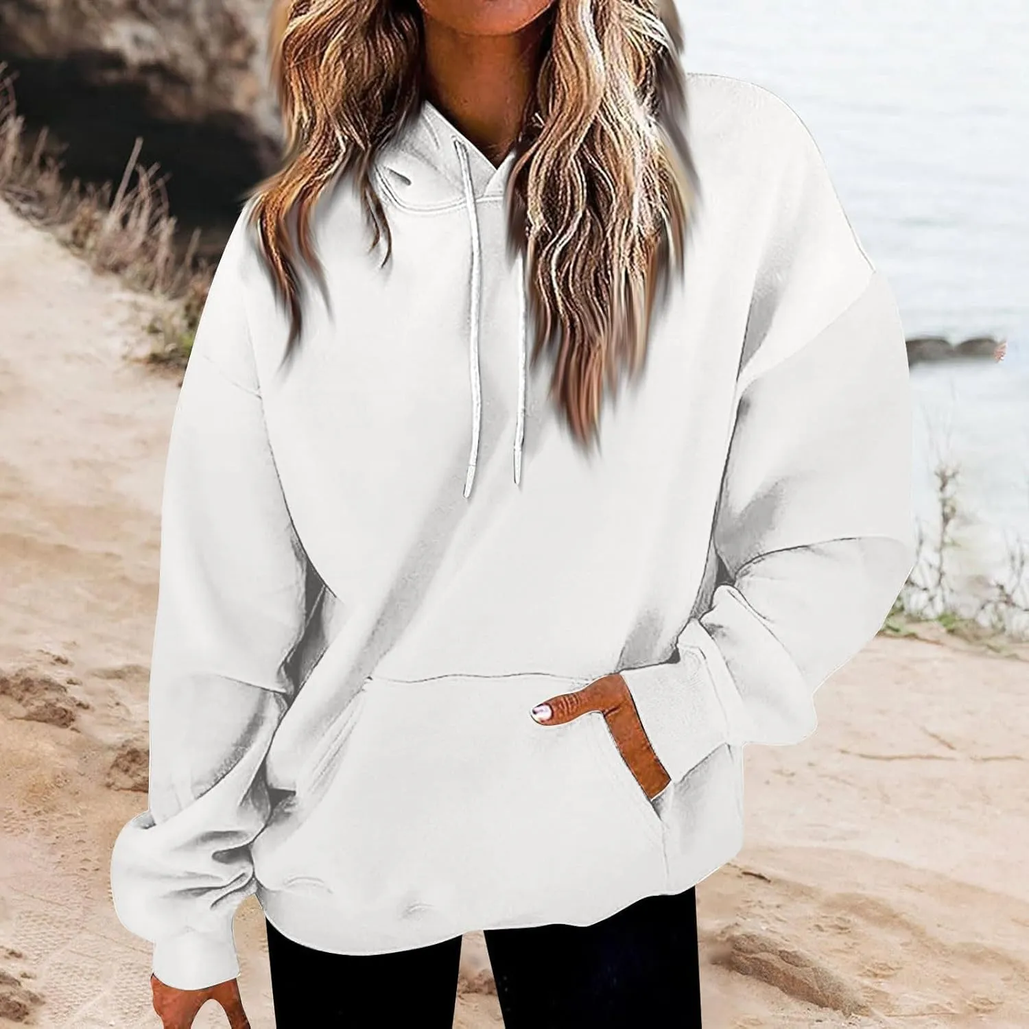Womens Oversized Hoodies Neon Print Sweatshirt Fall Thin Long Sleeve Gradient Pullover Trendy Tie Dye Ombre Sweater