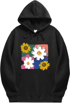 Womens Oversized Hoodies Y2K Preppy Sweatshirts Teen Girls Cute Graphic Hoodie Long Sleeve Fall Clothes 2024 (Black, XXXXXL)