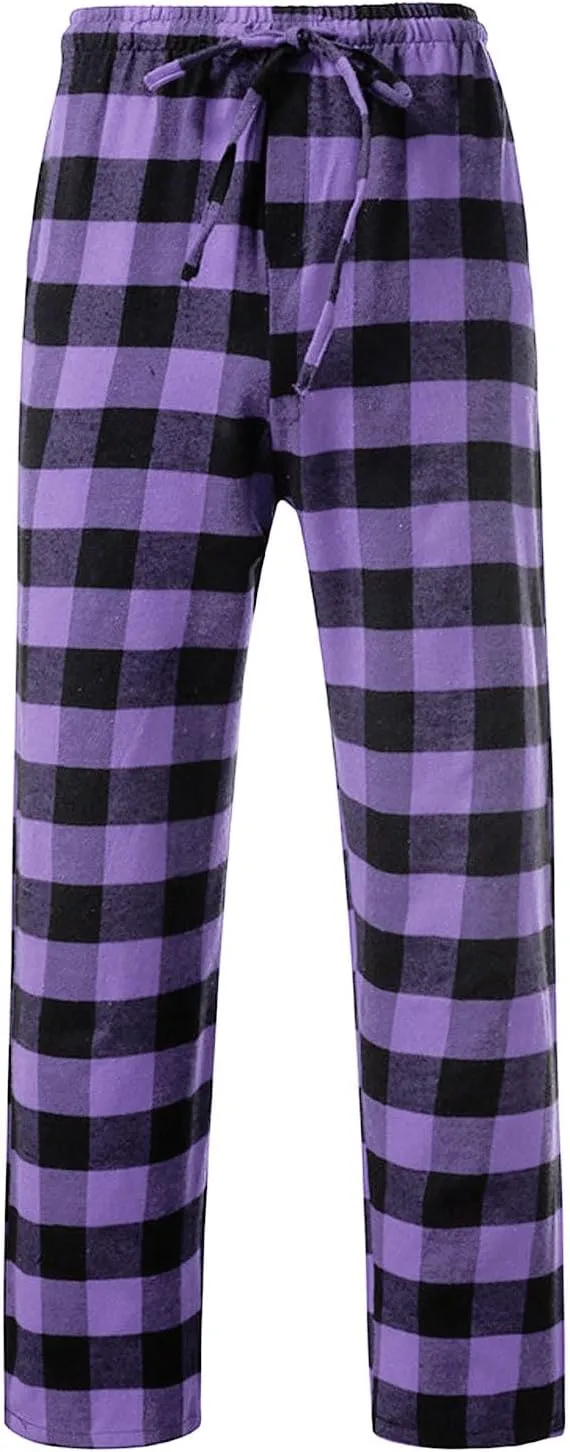 Womens Plaid Pajama Pants Sleepwear Loungewear High Waist Drawstring Long Pants Comfy Trousers Fall Fashion Clothes