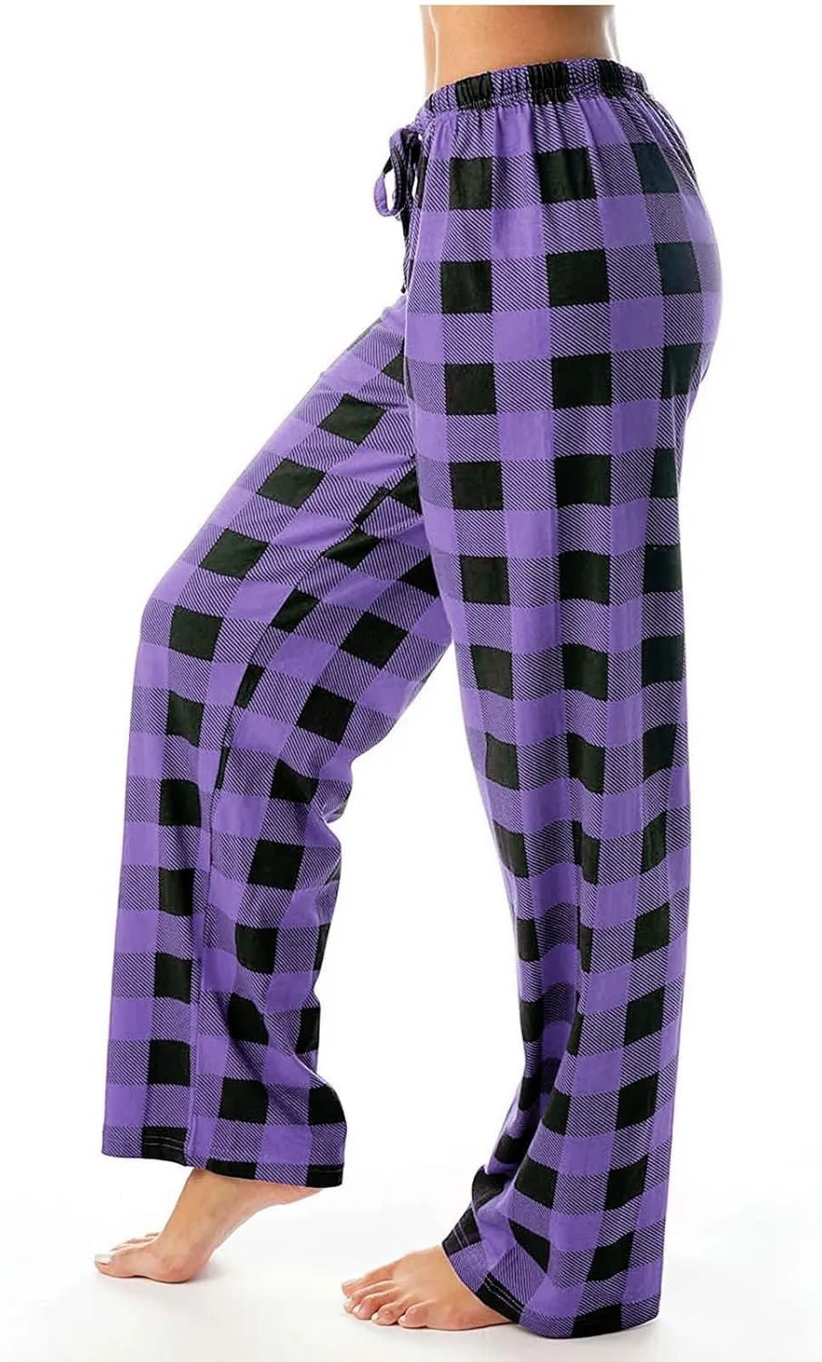 Womens Plaid Pajama Pants Sleepwear Loungewear High Waist Drawstring Long Pants Comfy Trousers Fall Fashion Clothes