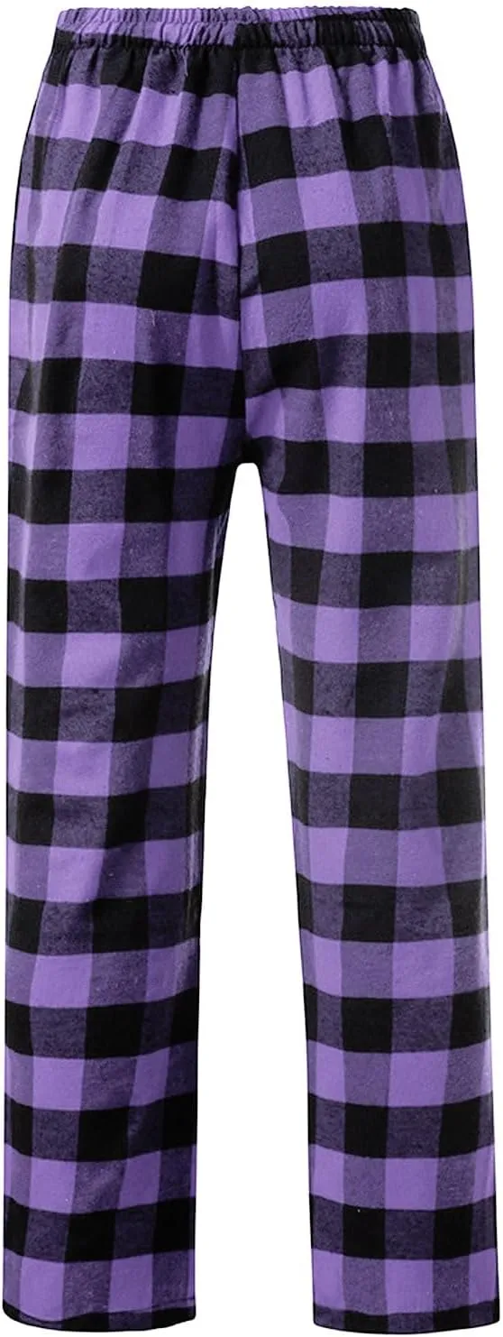 Womens Plaid Pajama Pants Sleepwear Loungewear High Waist Drawstring Long Pants Comfy Trousers Fall Fashion Clothes