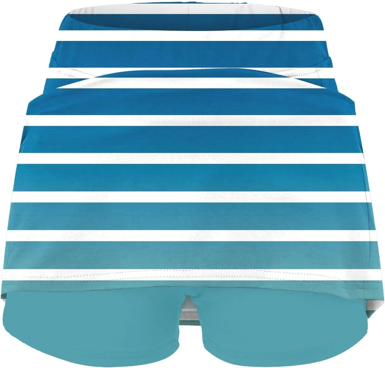 Women's Skort Striped Mid Waist Culottes Athletic Sports Pants Skirt Casual Shorts Tummy Control Plus Size Skorts