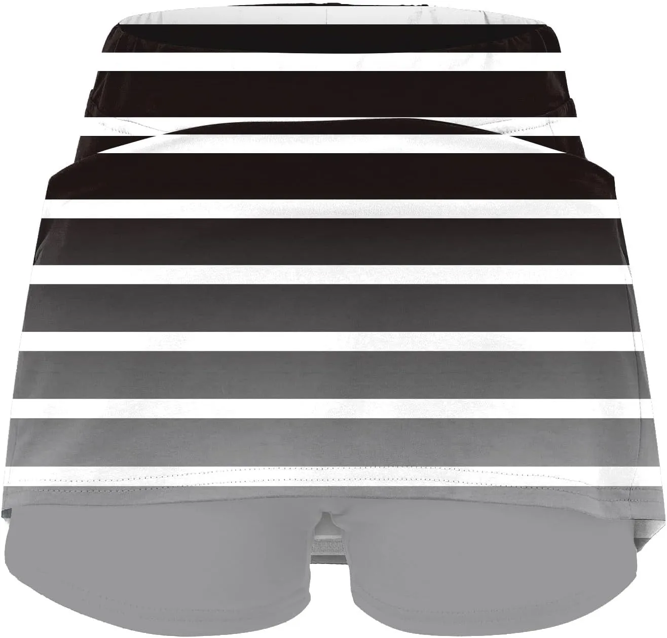 Women's Skort Striped Mid Waist Culottes Athletic Sports Pants Skirt Casual Shorts Tummy Control Plus Size Skorts