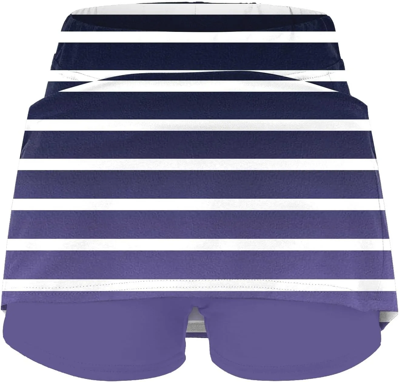 Women's Skort Striped Mid Waist Culottes Athletic Sports Pants Skirt Casual Shorts Tummy Control Plus Size Skorts