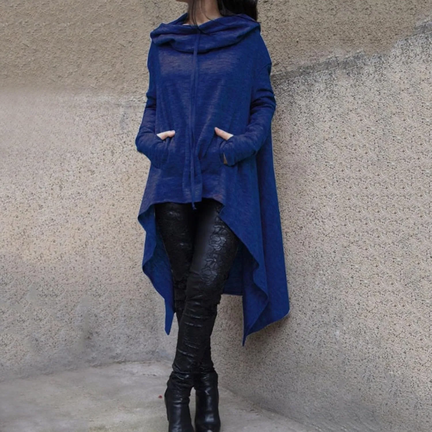 Womens Slub Knit Full-Zip Hoodie Women Loose Hoodie Long Hooded Tops Ladies Sweatshirt Sweaters Casual Fashion