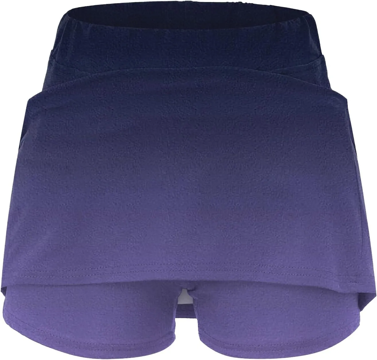 Womens Summer Athletic Culottes 2024 Fashionable Gradient Color Mid Waisted Shorts Pants Double Layer Tennis Yoga Pantskirts