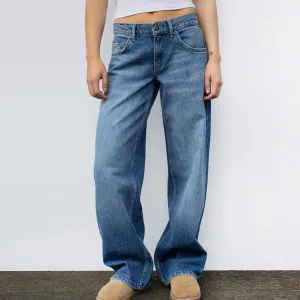 Women's Wide Leg Jeans, High Waisted Straight Leg Pants Loose Trendy Microelastic Boyfried Denim Pants with Pockets