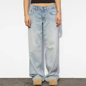 Women's Wide Leg Jeans, High Waisted Straight Leg Pants Loose Trendy Microelastic Boyfried Denim Pants with Pockets
