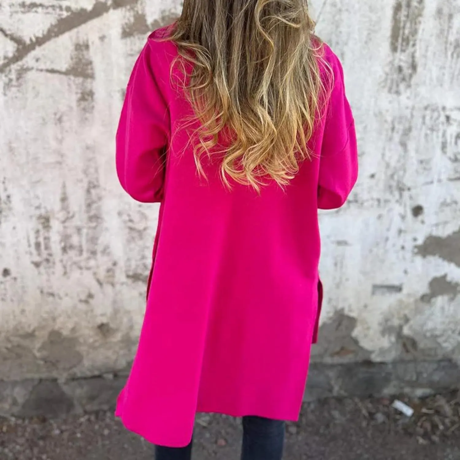 Womens Zip Up Long Hoodie Jacket Tunic Sweatshirt Open Front Cardigan Fall Winter Fleece Jacket Coat with Pockets