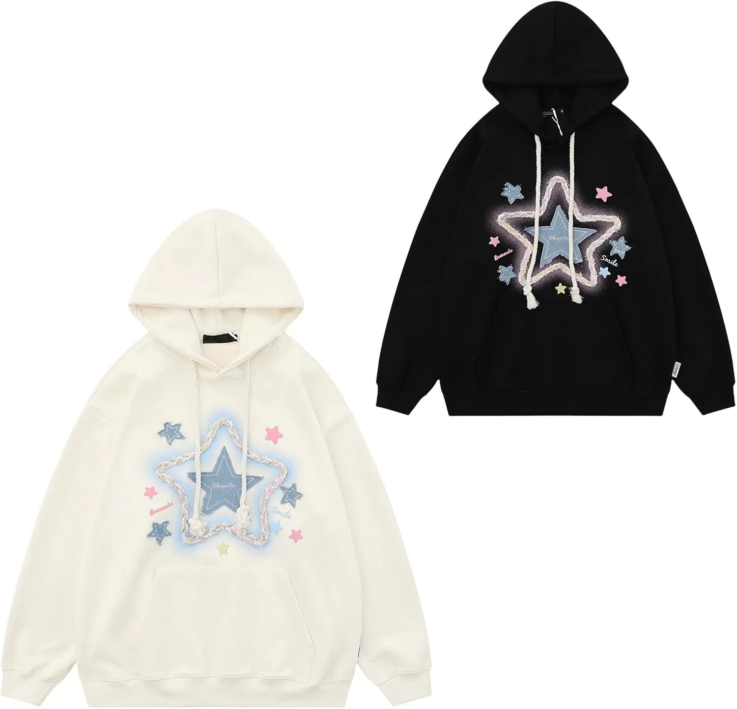 Y2k Star Hoodie Men Women Aesthetic Oversized Hoodies Grunge Emo Graphic Hoodies Pullover Hip Hop Streetwear