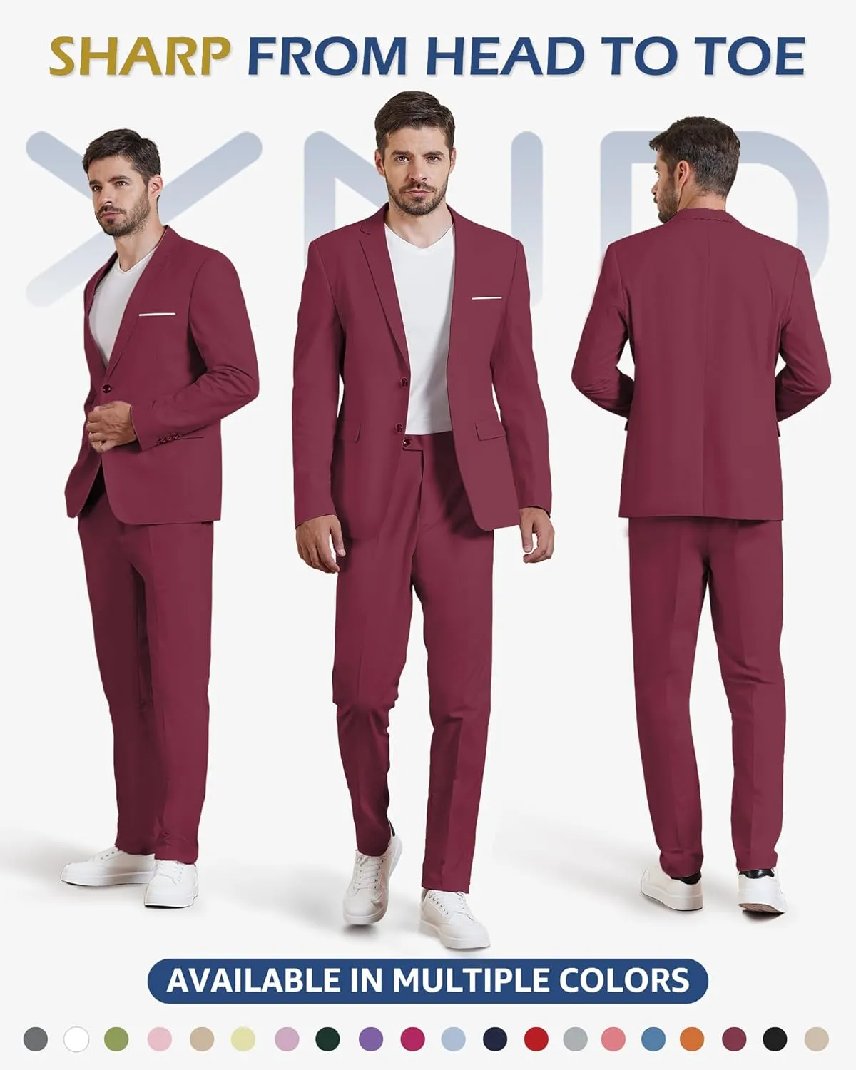YND Men's Slim Fit Two Buttons Linen Business Blazer, Sport Coat Lightweight Business Daily Coat