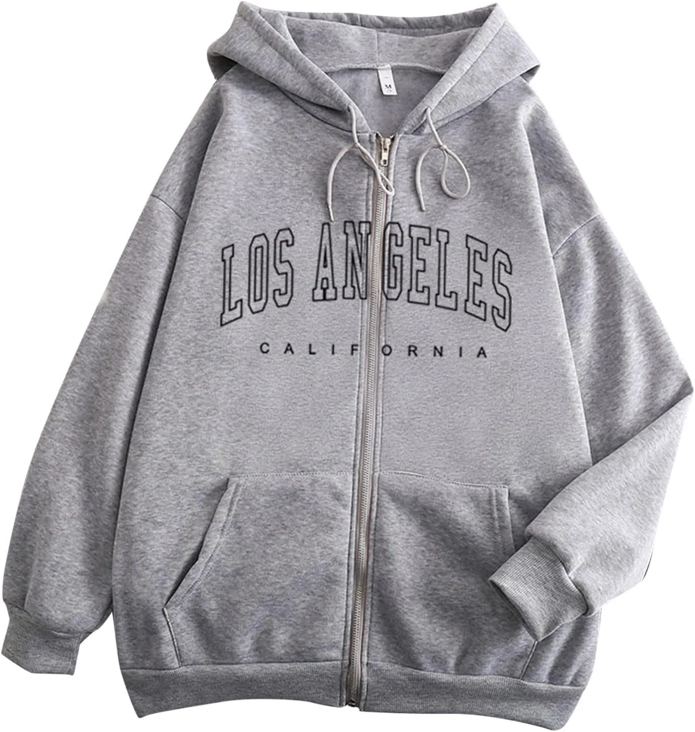 Zip Up Hoodies for Teen Girls Los Angeles Sweatshirt with Hood Full Zipper Hoodies Pullover Long Sleeve Tops with Pockets