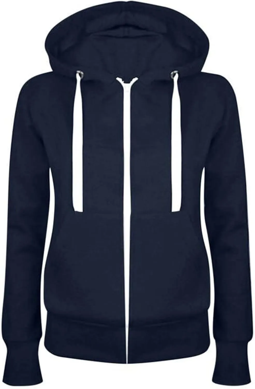 Zip Up Hoodies for Women 2024 Fall Long Sleeve Solid Color Sweatshirt Oversized Hooded Crewneck Outwear with Pockets