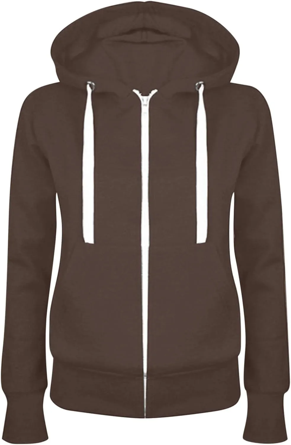 Zip Up Hoodies for Women 2024 Oversized Casual Fall Sweatshirts Fleece Long Sleeve Hooded Pullover with Pockets